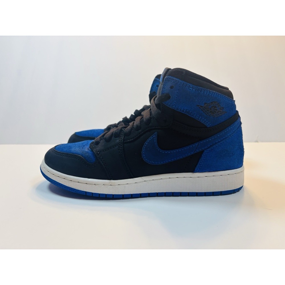 Nike Air Jordan 1 Mid Hyper Royal Blue Black Suede GS 6Y 6 Mens Women's 7.5